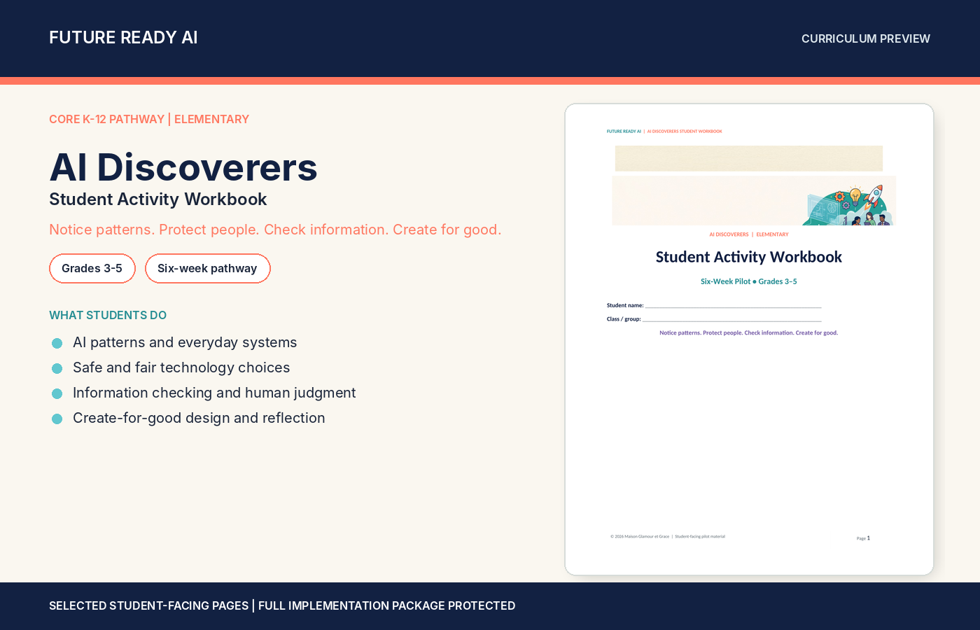 AI Discoverers public curriculum preview