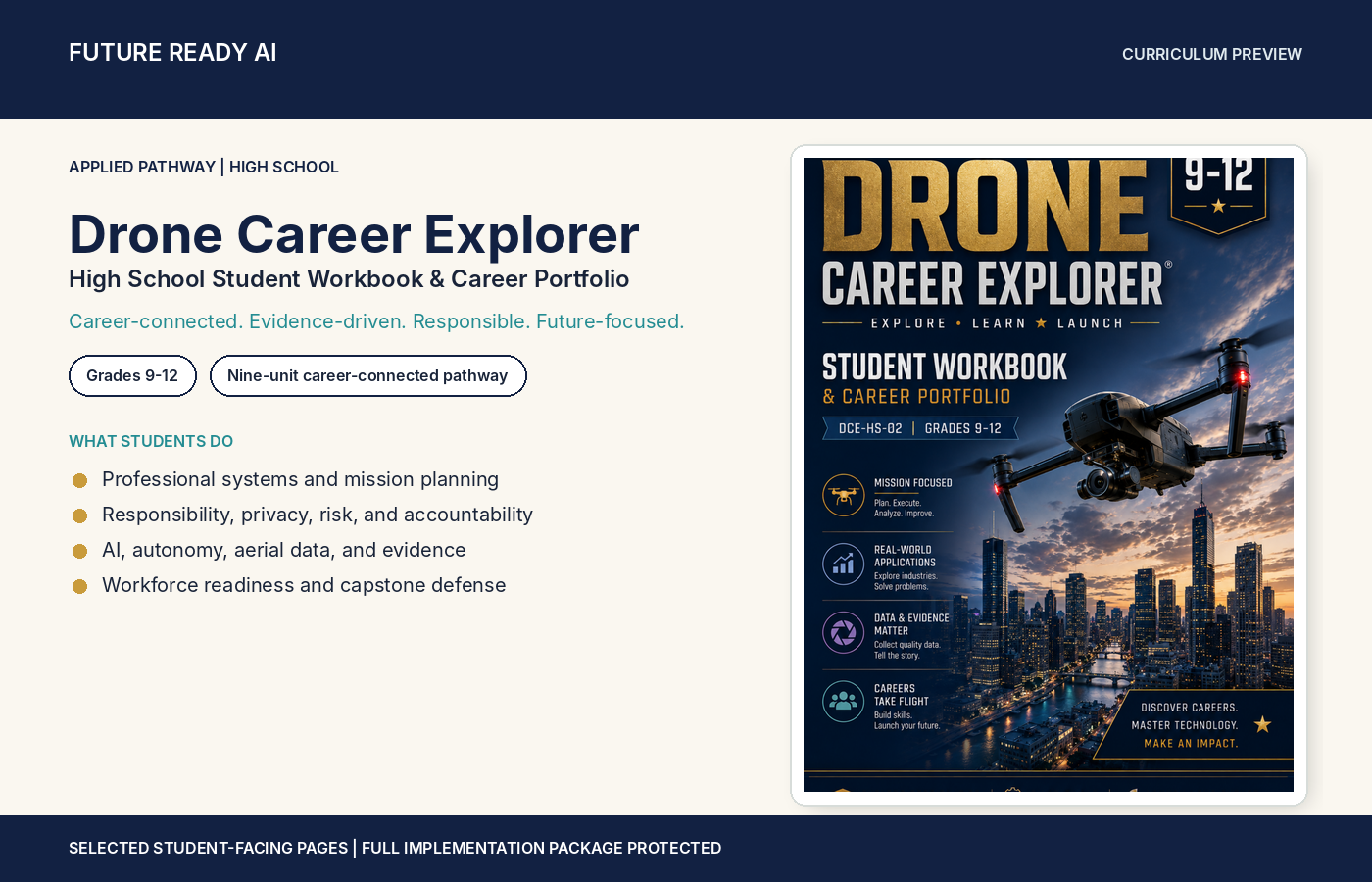 Drone Career Explorer • Grades 9–12 public curriculum preview